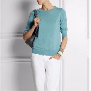 J Crew 100% Merino Wool Tippi Sweater Heather Blue